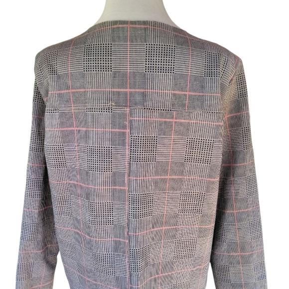 Zara Women's Long Sleeve Glenn Plaid Micro Houndstooth Knit Blouse Size Medium - Picture 9 of 12